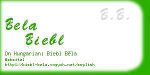 bela biebl business card